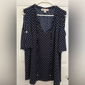 Michael Kors Dark Blue Polka Dot Top